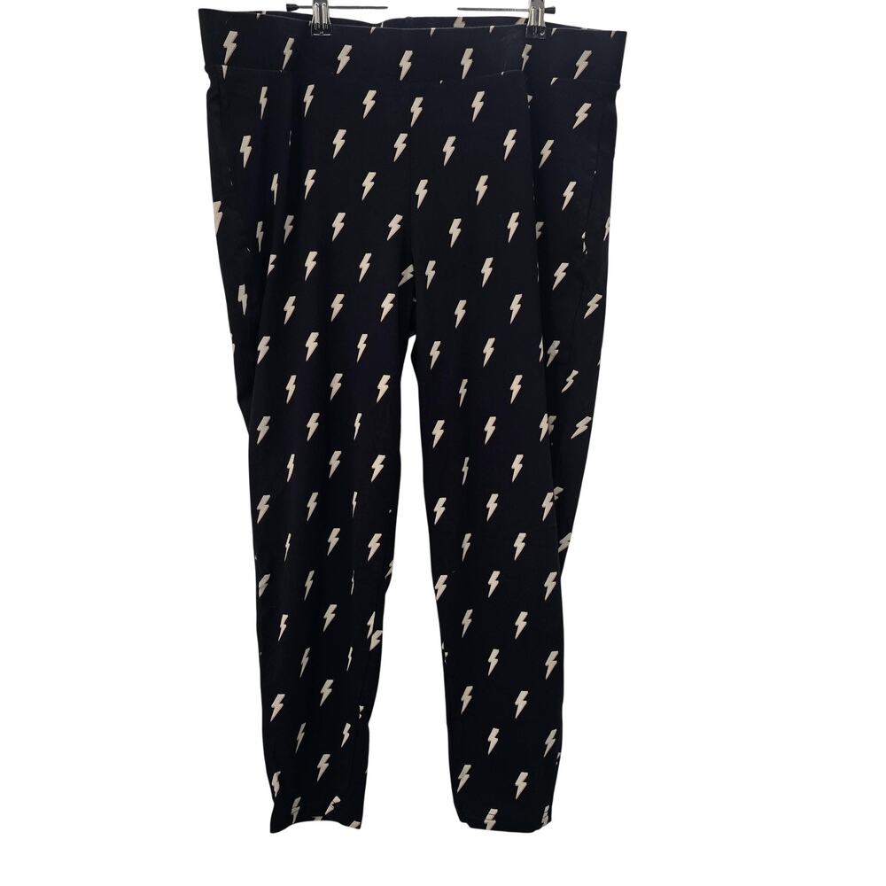 Torrid Leggings Womens 3X Black Lightning Bolt High Rise Stretch Ankle Pants
